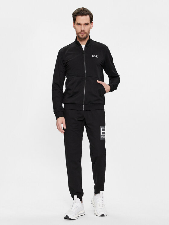 EA7 Emporio Armani EA7 Emporio Armani Džemperis ar kapuci 3DPM61 PJ05Z 1200 Melns Regular Fit