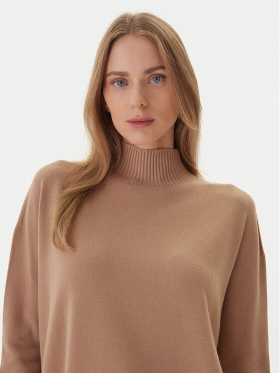 Kontatto Kontatto Sweter 3M0822C Beżowy Relaxed Fit