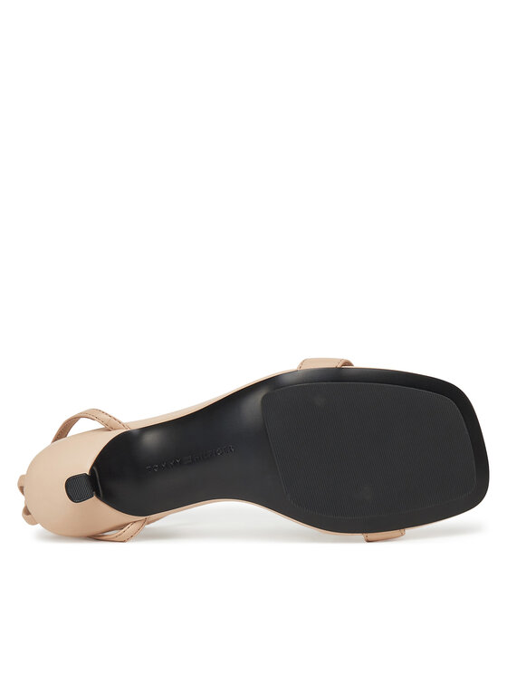 Tommy Hilfiger Tommy Hilfiger Sandały Leather Knots Kitten Sandal FW0FW08424 Beżowy