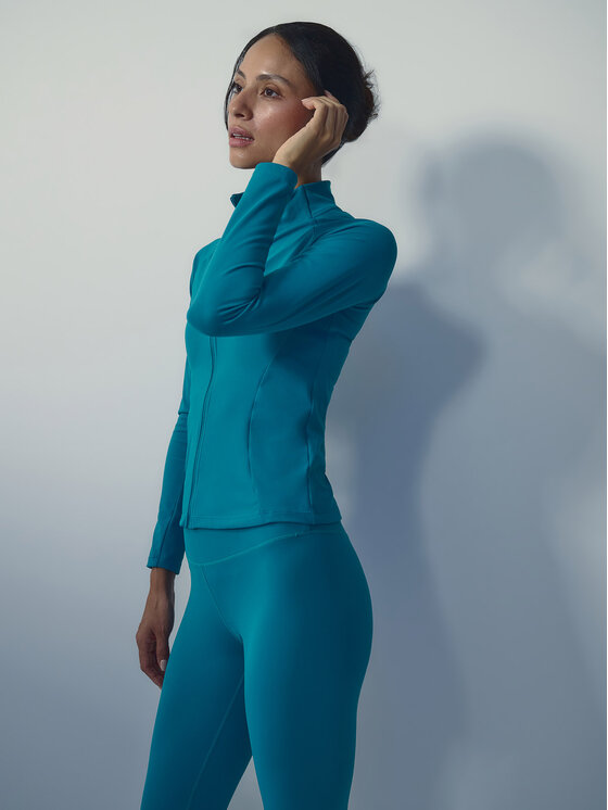 4F 4F Bluza LUMINOUS FLIGHT Turkusowy Slim Fit