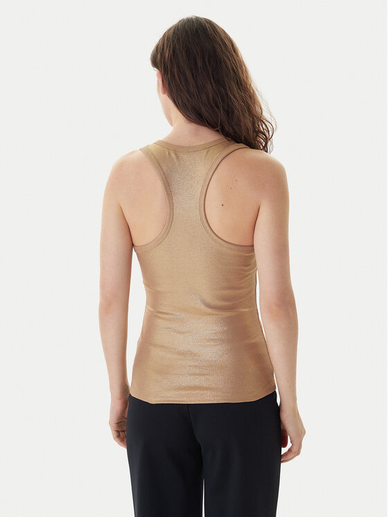 KARL LAGERFELD KARL LAGERFELD Top B1W17087 Złoty Slim Fit