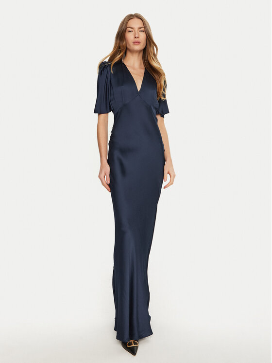 TWINSET TWINSET Večernja haljina 242TP2475 Tamnoplava Slim Fit