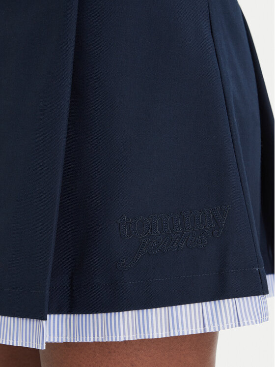 Tommy Jeans Tommy Jeans Φούστα σε γραμμή Α Varsity Pleated DW0DW22758 Σκούρο μπλε Regular Fit