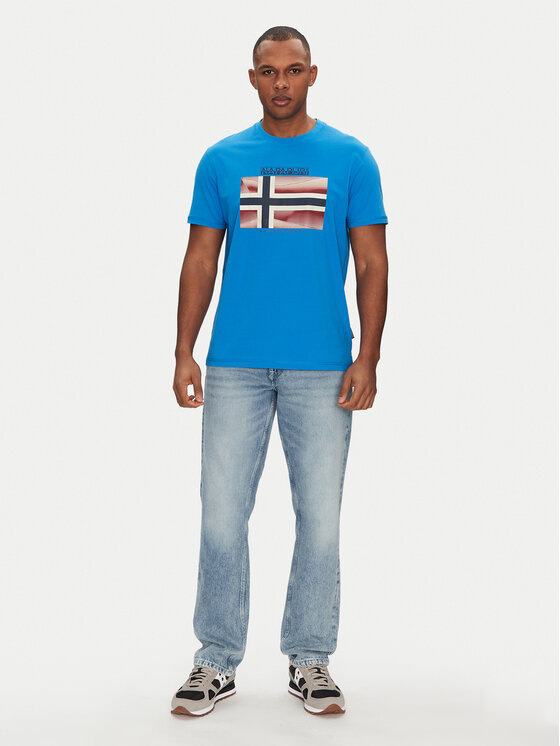 Napapijri Napapijri T-Shirt S-Lari NP0A4IE5B2W1 Niebieski Regular Fit