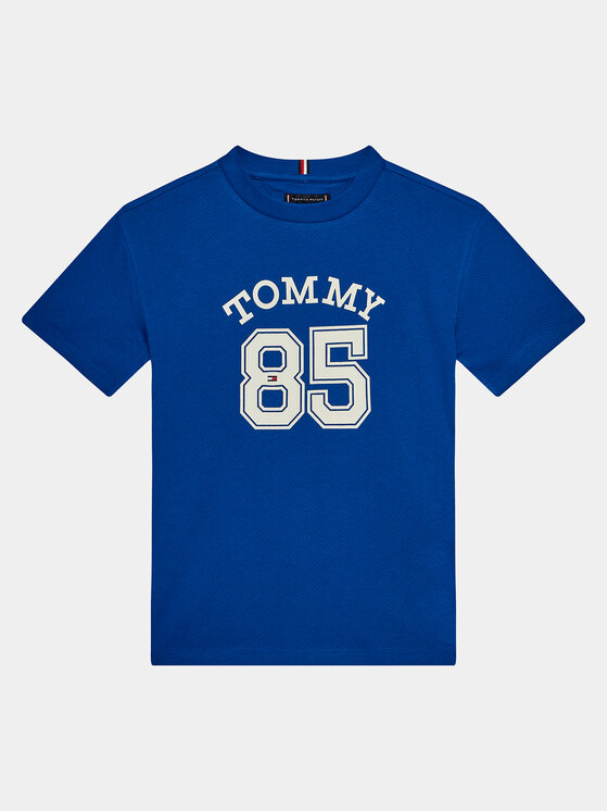 Tommy Hilfiger Tommy Hilfiger Tričko Mesh Varsity Tee S/S KB0KB08683 Modrá Regular Fit