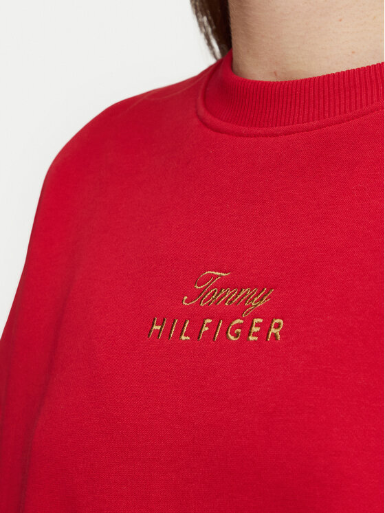 Tommy Hilfiger Tommy Hilfiger Džemperis ar kapuci WW0WW51724 Sarkans Relaxed Fit