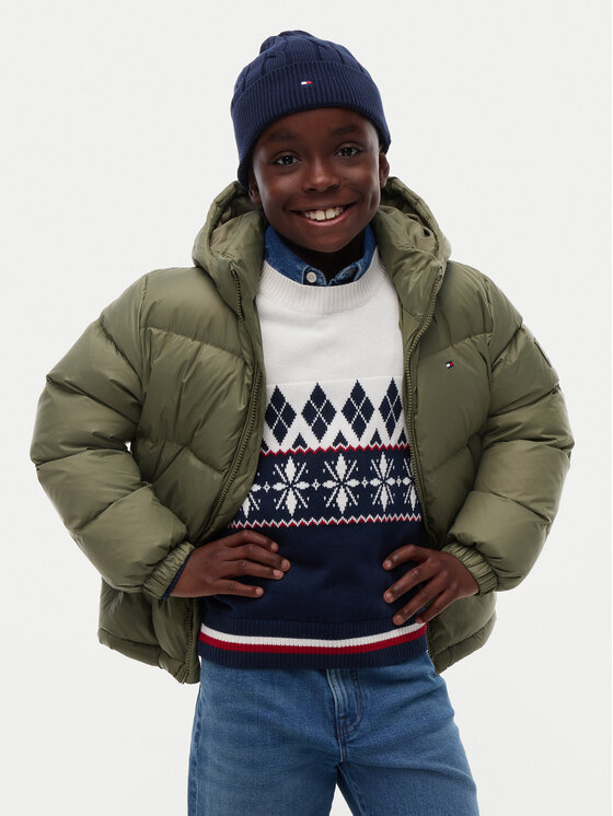 Tommy Hilfiger Tommy Hilfiger Geacă din puf Essential KB0KB10091 Verde închis Regular Fit