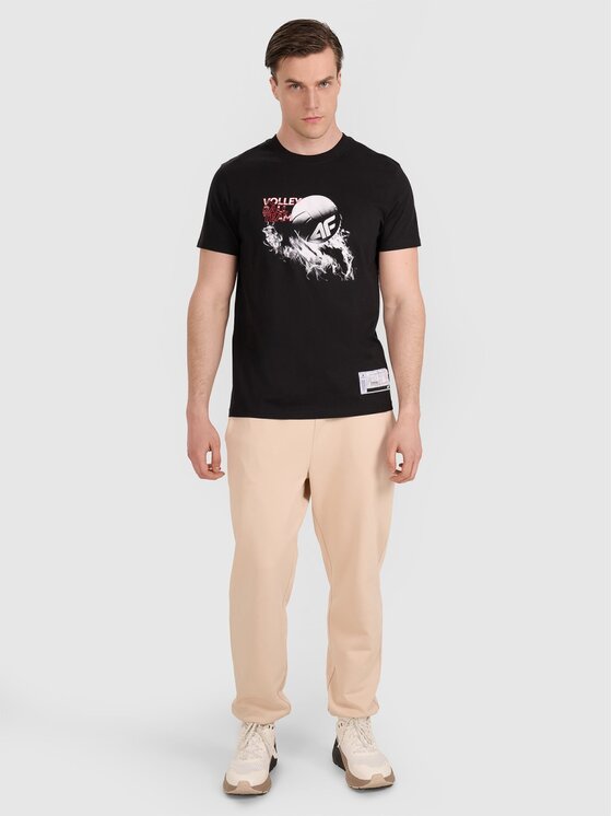 4F 4F T-shirt 4FRAW25TTSHM3235-20S Nero Regular Fit