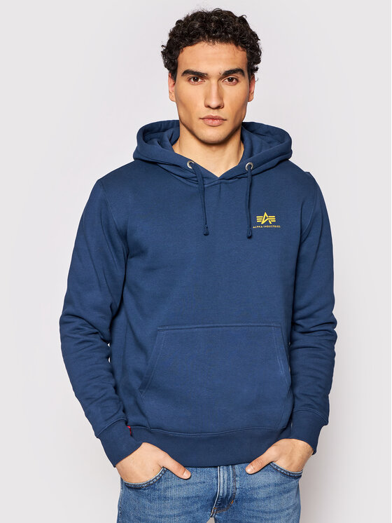 Alpha Industries Alpha Industries Bluza Basic Hoody Small Logo 196318 Granatowy Regular Fit