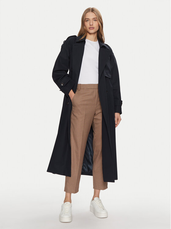 Tommy Hilfiger Tommy Hilfiger Trencz WW0WW45918 Granatowy Oversize