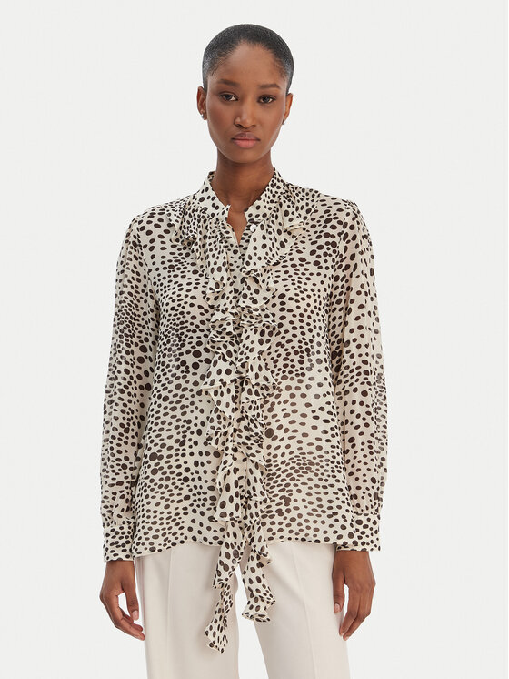 Marella Koszula Canapa 2613111151 Écru Regular Fit