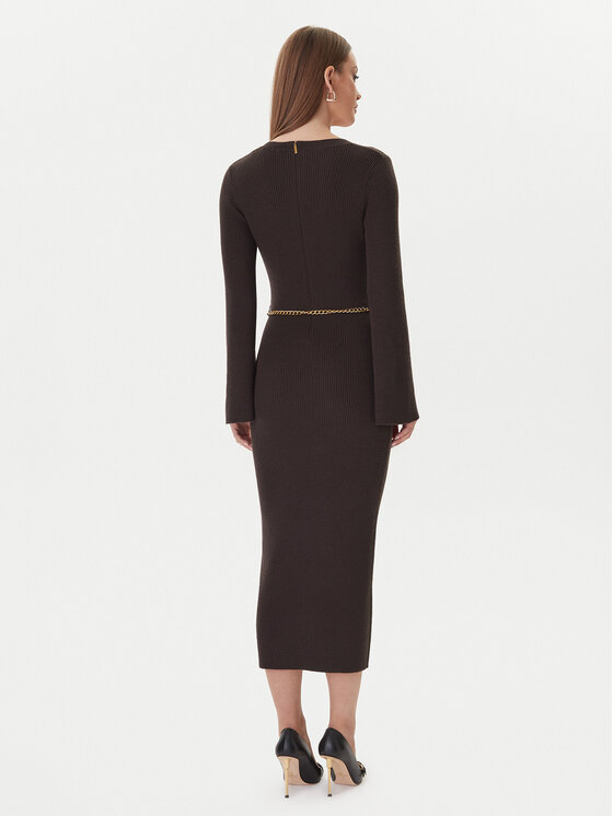 MICHAEL Michael Kors MICHAEL Michael Kors Kötött ruha MF5835G4VR Barna Slim Fit