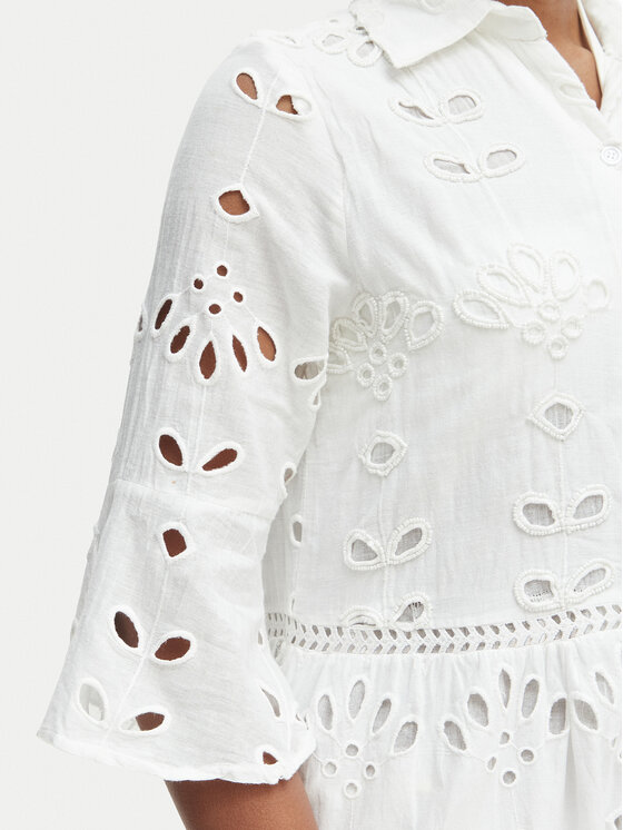 Iconique Iconique Φόρεμα πουκάμισο IC25-005 Λευκό Relaxed Fit