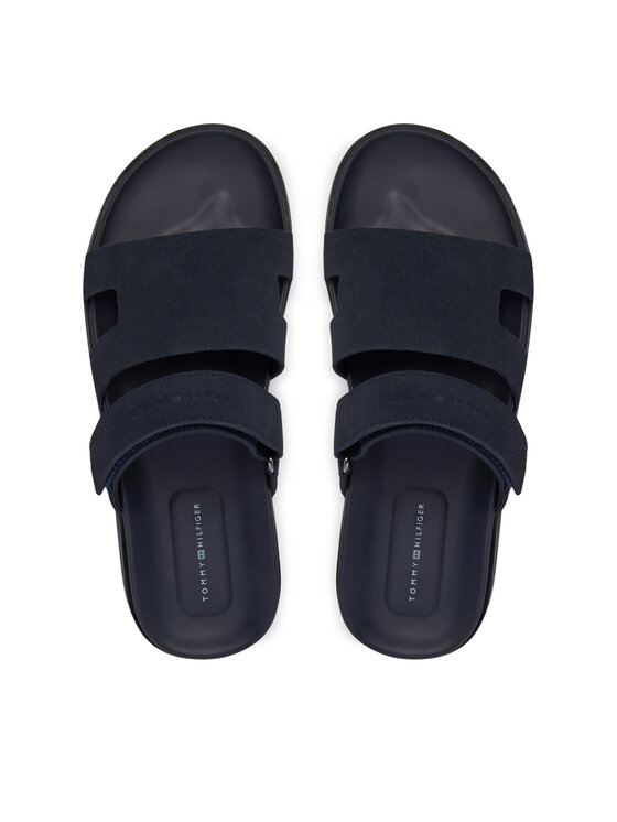 Tommy Hilfiger Tommy Hilfiger Pantoletten Adjustable Premium Suede FM0FM05774 Dunkelblau