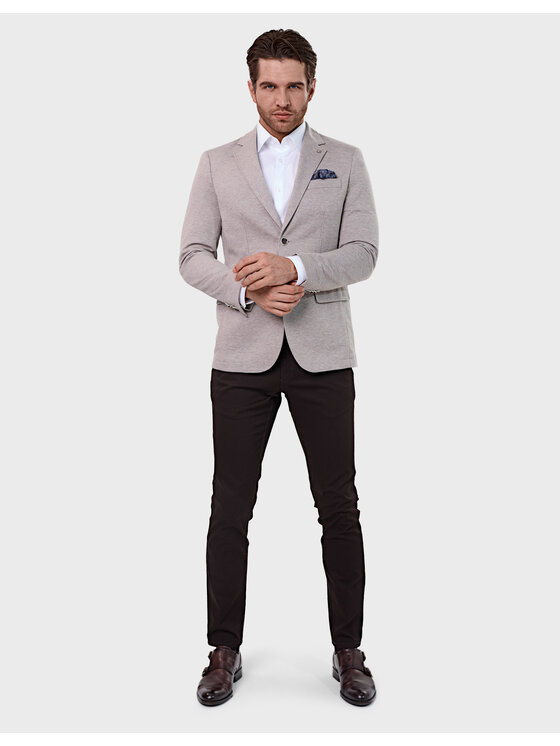 Evenemen Evenemen Marynarka Kevin Beżowy Slim Fit