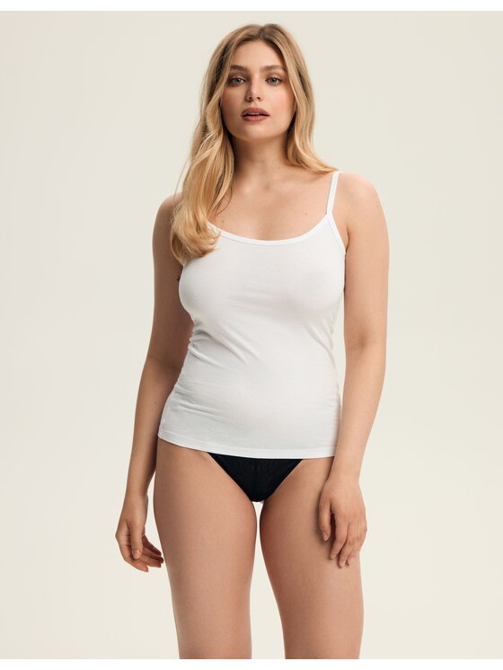 Esotiq Esotiq Podkoszulek 32737-00X Biały Regular Fit