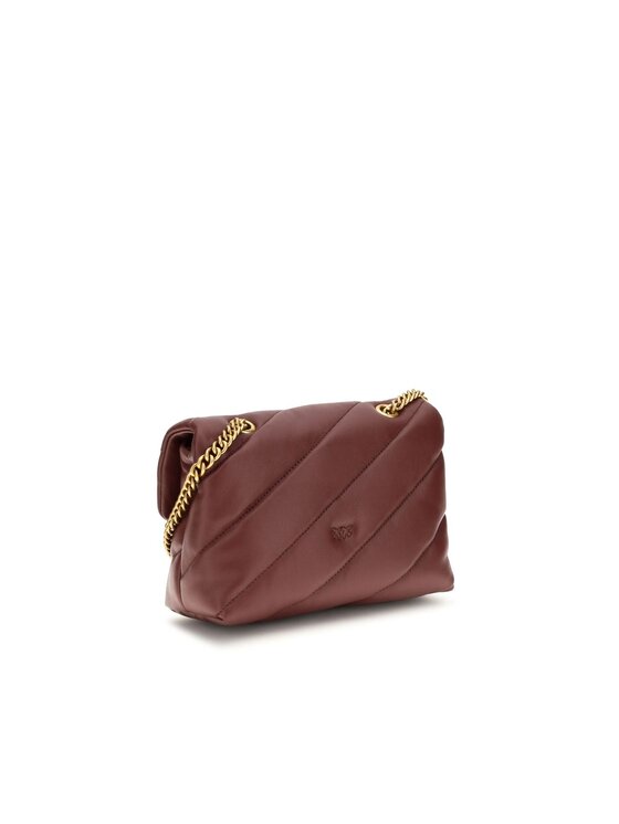 PINKO PINKO Torebka Bordeaux Calf Leather Bos Taurus Shoulder Bordowy