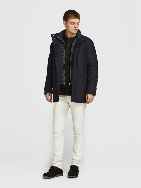 Jack&Jones Jack&Jones Wollmantel Dunham 12189349 Schwarz Regular Fit
