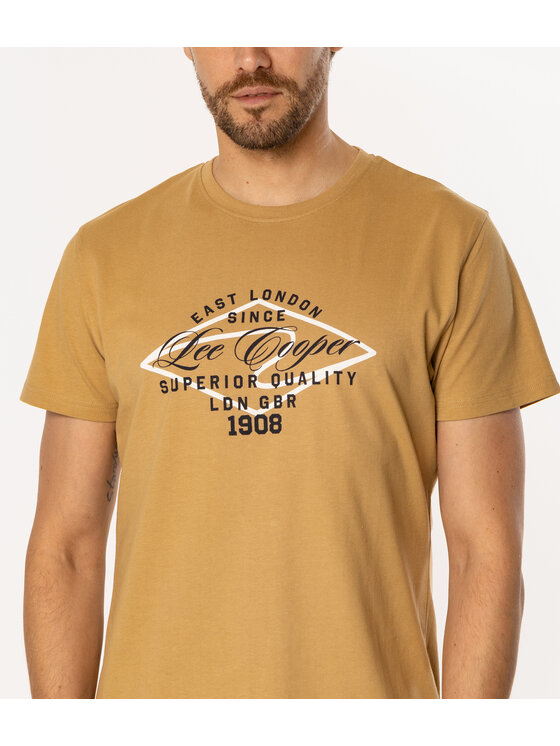 Lee Cooper Lee Cooper T-Shirt DIAMOND3 1160 Żółty Regular Fit