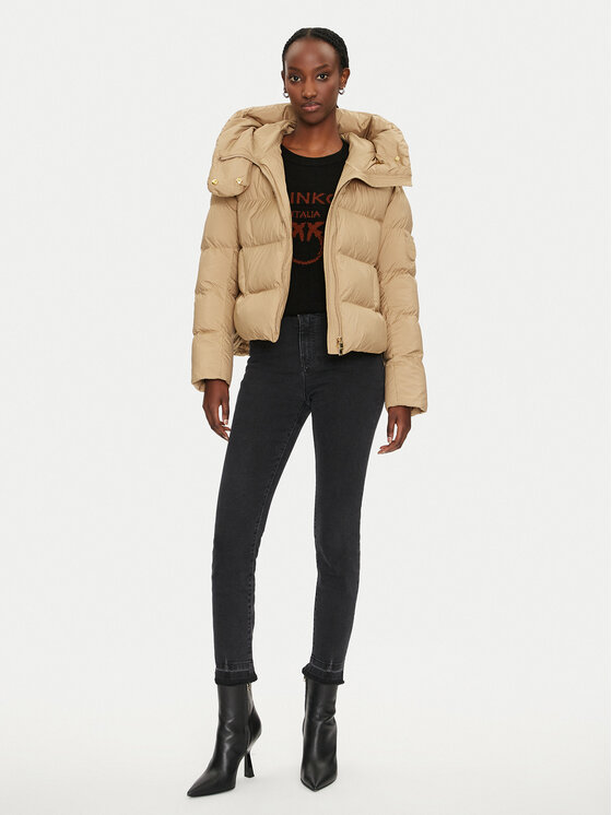 PINKO PINKO Kurtka zimowa Giza 101602 A1ZV Beżowy Regular Fit