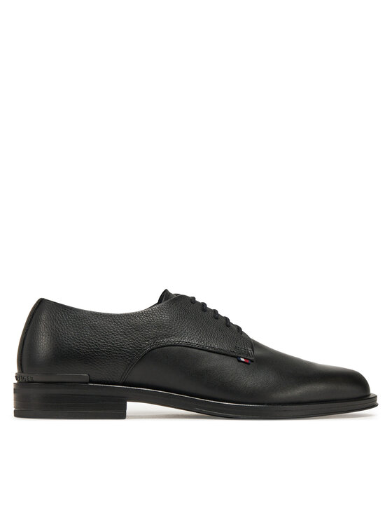 Pantofi Tommy Hilfiger Core Hilfiger Leather Shoe FM0FM05375 Negru