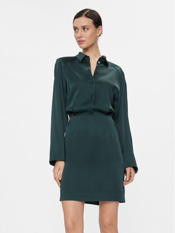 IVY OAK Rochie tip cămașă Naya IO1123F7588 Verde Regular Fit