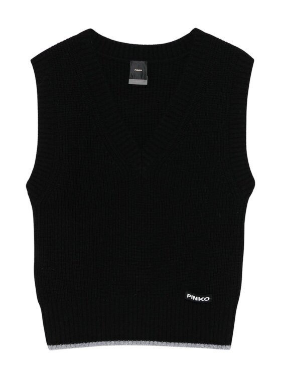 PINKO PINKO Gilet Stagnone gilet lana merinos e cachemire Nero Regular Fit