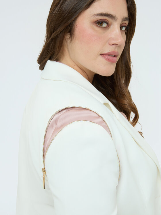 Fiorella Rubino Fiorella Rubino Giacca di transizione Q008T100262N011 Bianco Slim Fit