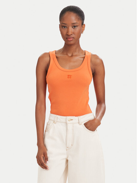 HUGO HUGO Top Datamia 50514489 Oranž Slim Fit