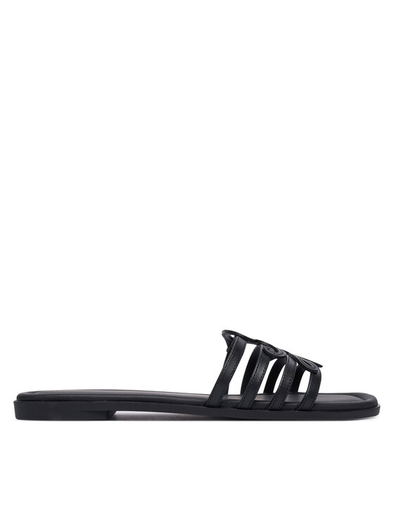 Tommy Hilfiger Tommy Hilfiger Natikači Th Script Flat Mule Lth FW0FW09368 Črna