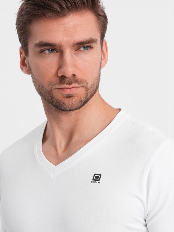 Ombre Ombre Komplet longsleeve Z103 Biały Regular Fit