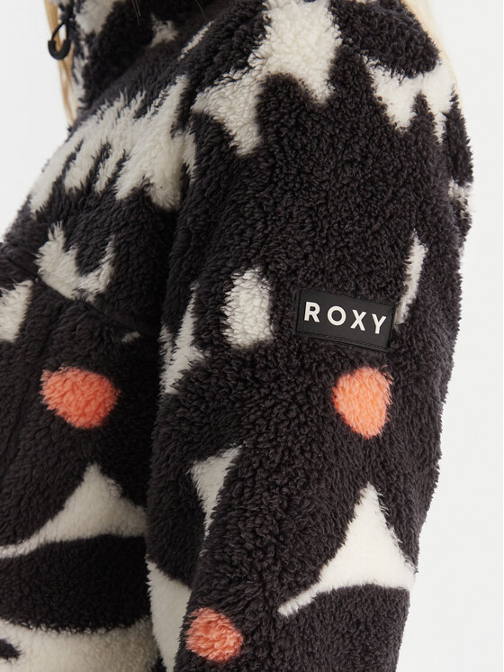 Roxy Roxy Fleecová mikina Alabama Full Zip ERJFT04970 Čierna Regular Fit
