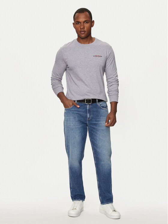 Guess Jeans Guess Jeans S dlhými rukávmi M4YI54 K8HM0 Sivá Slim Fit
