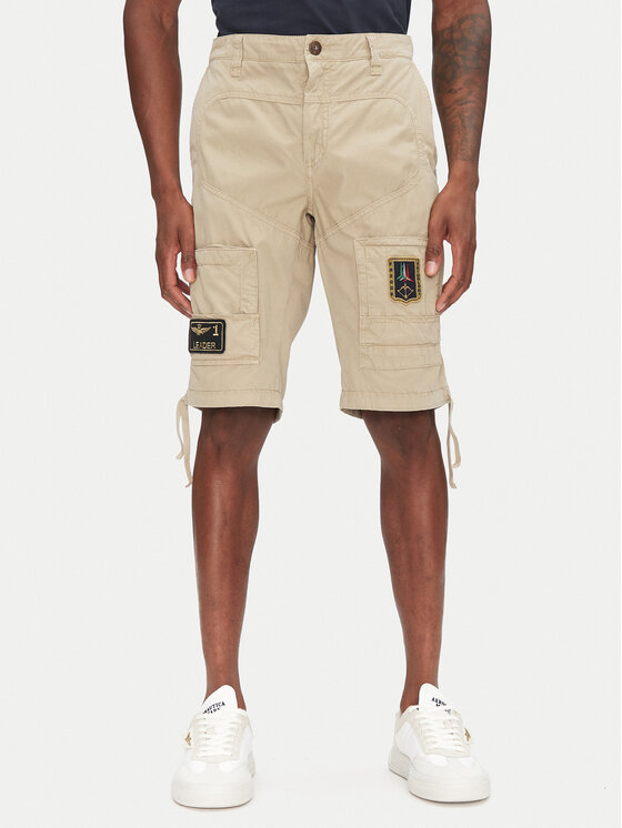 Aeronautica Militare Aeronautica Militare Pantalon scurți din material 251BE041CT1122 Bej Regular Fit