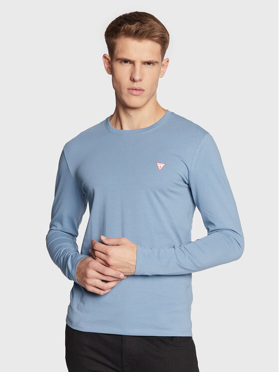 GUESS JEANS T-SHIRT MANICHE LUNGHE UOMO BIANCO