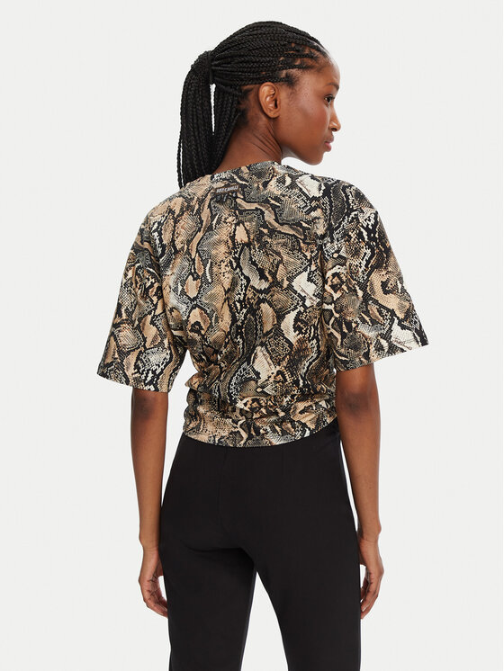 Just Cavalli Just Cavalli T-shirt 78PAHE01 Smeđa Regular Fit