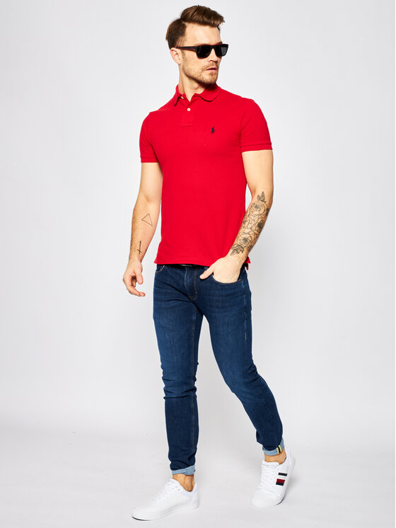 Polo Ralph Lauren Polo Ralph Lauren Polo majica Core Replen 710548797 Rdeča Slim Fit