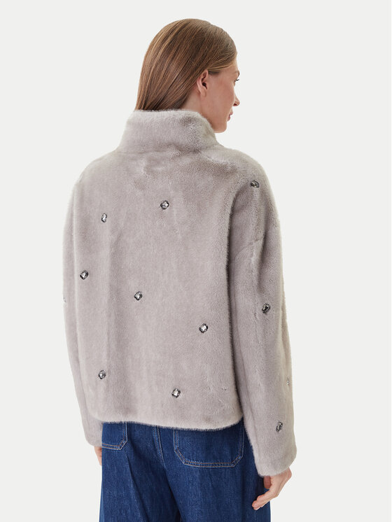 ViCOLO ViCOLO Pelzmantel TF0047 Grau Regular Fit