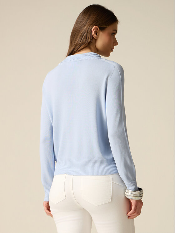 Oltre Oltre Sweter M026J005328N004 Turkusowy Regular Fit
