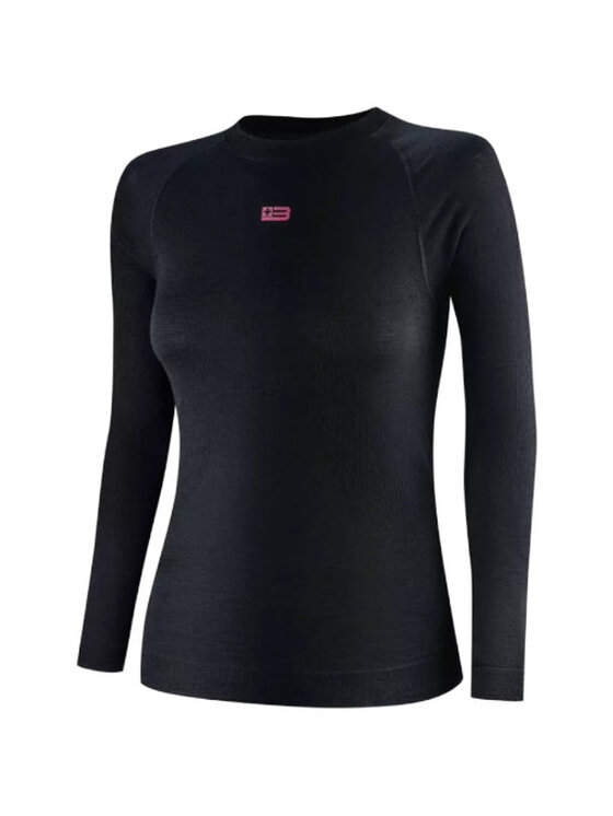 Brubeck Brubeck Bluza LS1734W Merino Wool Czarny Regular Fit