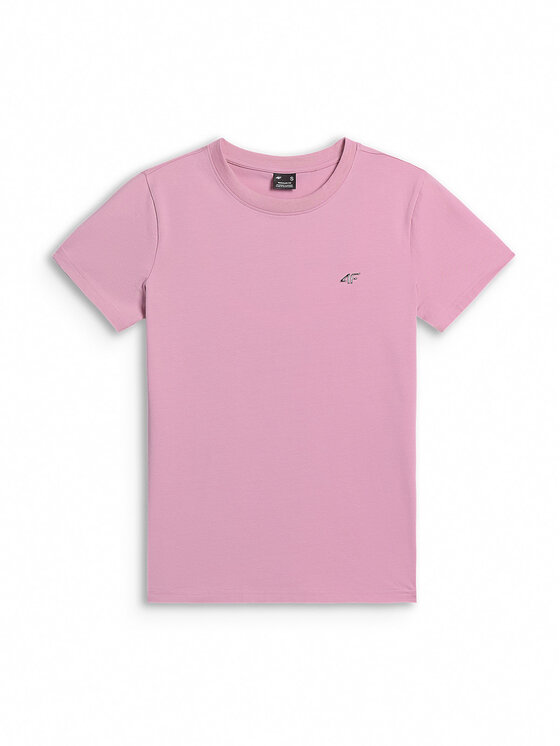 4F 4F T-Shirt BASIC+ Różowy jasny Regular Fit