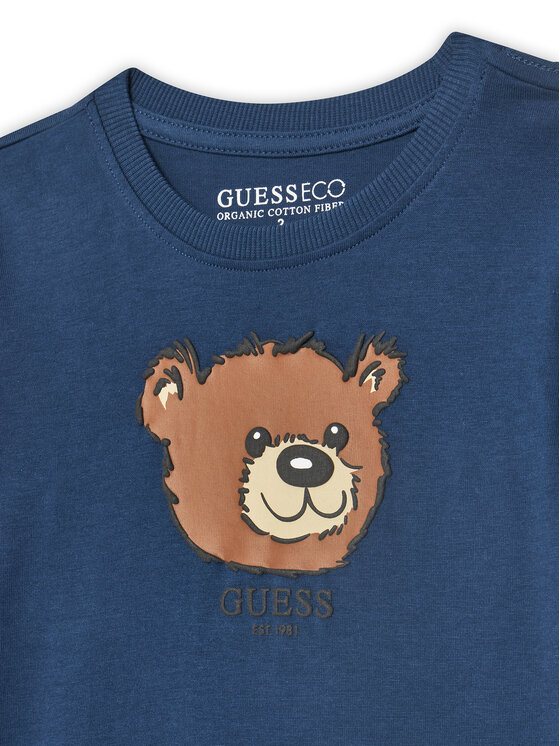 Guess Guess Majica N5YI25 K8HM4 Tamnoplava Regular Fit