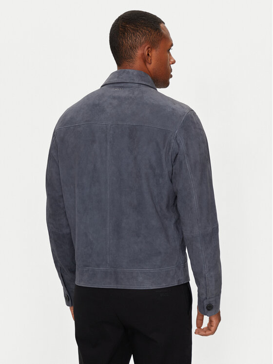 BOSS Boss Lederjacke Malbano4 50510178 Dunkelblau Regular Fit