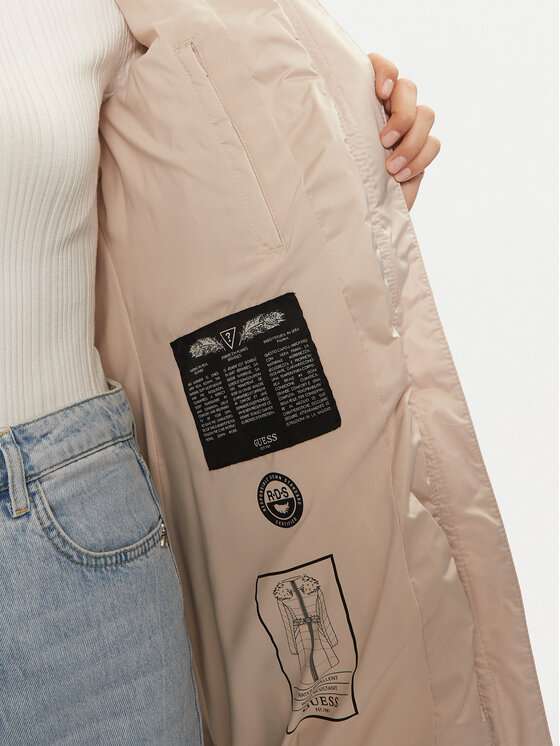 Guess Guess Пухено яке New Olga W4BL40 WEX52 Бежов Regular Fit