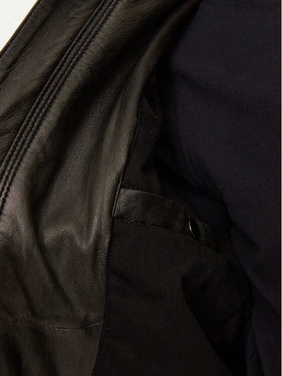 Aeronautica Militare Aeronautica Militare Μπουφάν δερμάτινο 242PN956PL247 Μαύρο Regular Fit