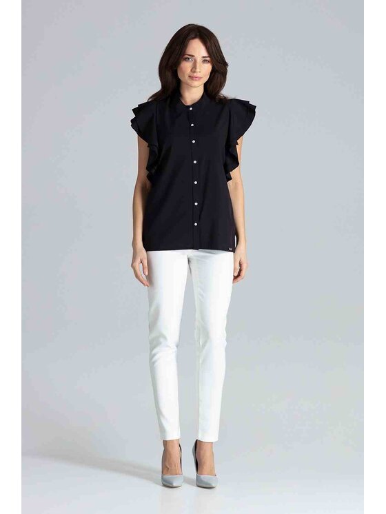 Lenitif Lenitif Blusa K482 Nero Regular Fit
