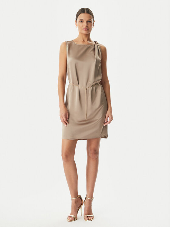 HUGO HUGO Коктейлна рокля Koberi 50566963 Светлокафяв Regular Fit