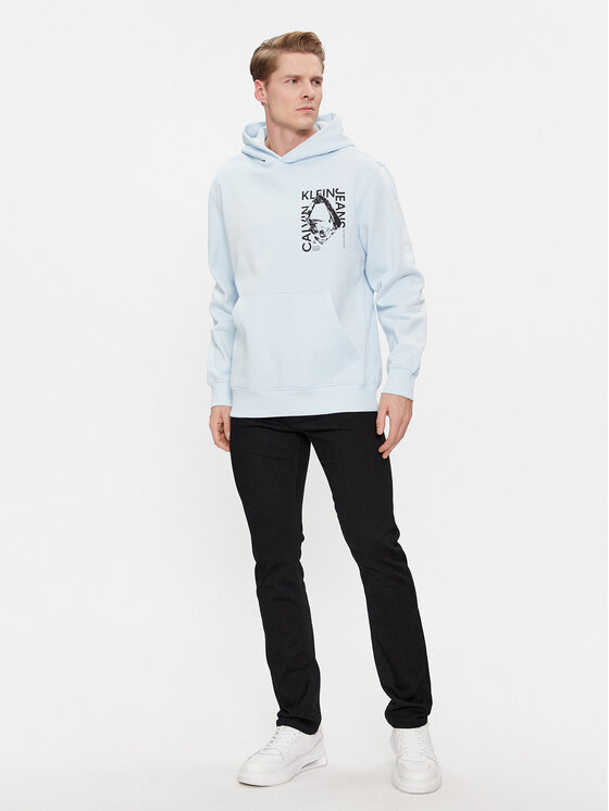 Calvin Klein Jeans Calvin Klein Jeans Bluză Modern Metals Graphic J30J324626 Albastru celest Regular Fit
