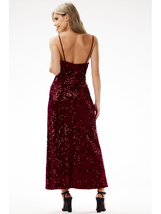 Awama Awama Abito da sera A697 Bordeaux Basic Fit