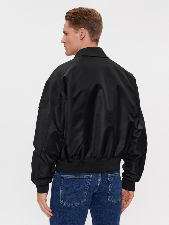 Calvin Klein Calvin Klein Kurtka bomber Sateen K10K112370 Czarny Regular Fit